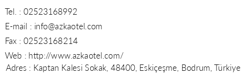 Azka Otel telefon numaralar, faks, e-mail, posta adresi ve iletiim bilgileri